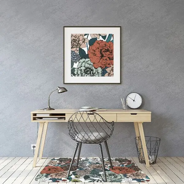 Tapis de chaise Fleurs rétro
