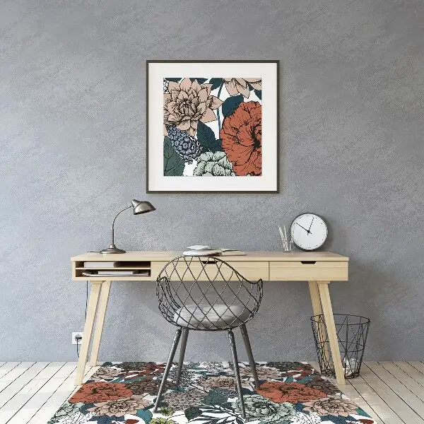 Tapis de chaise Fleurs rétro