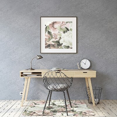 Tapis pour chaise de bureau Bouquet vintage de rose