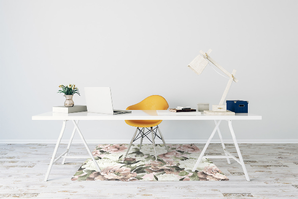 Tapis pour chaise de bureau Bouquet vintage de rose