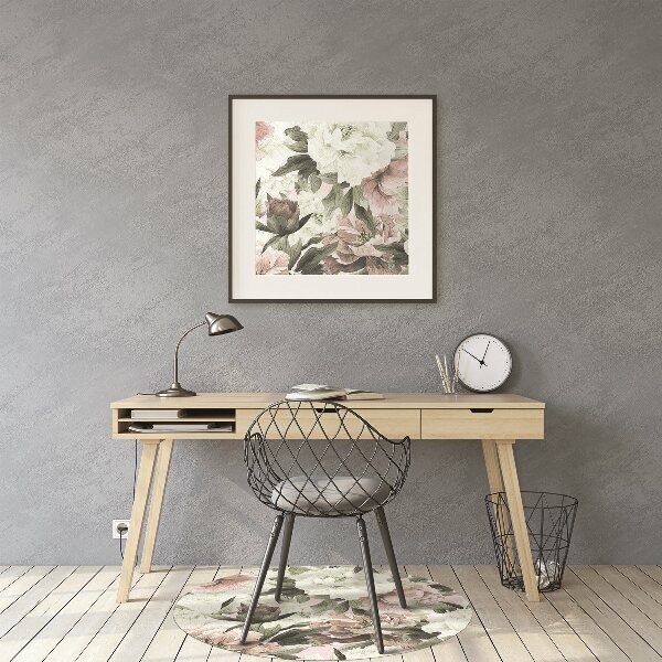 Tapis pour chaise de bureau Bouquet vintage de rose