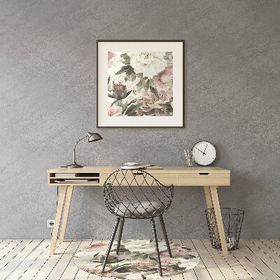 Tapis pour chaise de bureau Bouquet vintage de rose