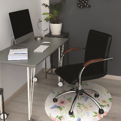 Tapis de chaise de bureau Fleurs dessinées