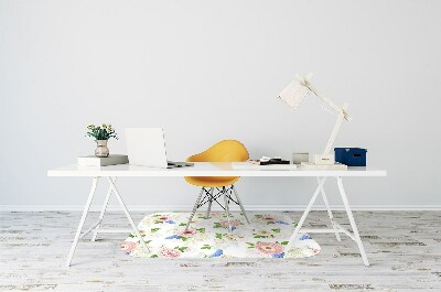 Tapis de chaise de bureau Fleurs dessinées