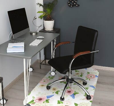 Tapis de chaise de bureau Fleurs dessinées