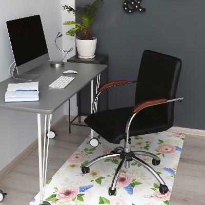 Tapis de chaise de bureau Fleurs dessinées