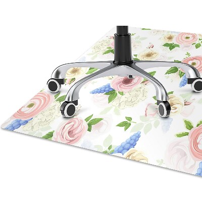 Tapis de chaise de bureau Fleurs dessinées