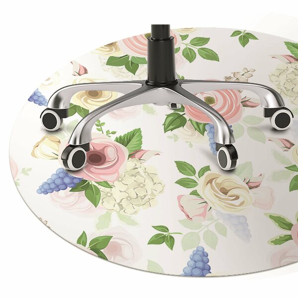 Tapis de chaise de bureau Fleurs dessinées