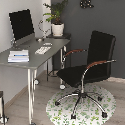 Tapis pour chaise de bureau Feuilles vertes