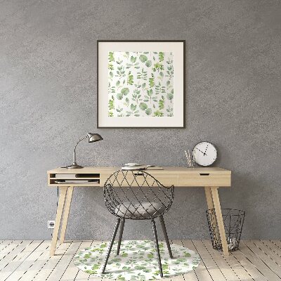 Tapis pour chaise de bureau Feuilles vertes