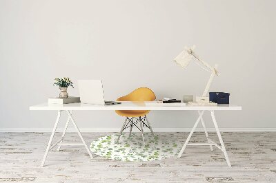 Tapis pour chaise de bureau Feuilles vertes