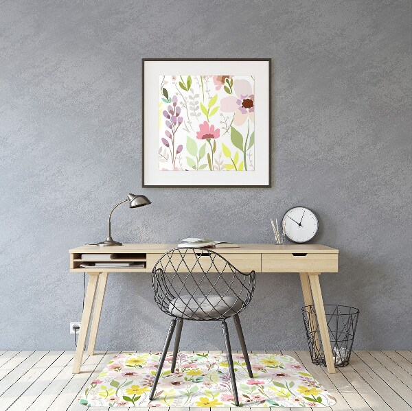 Tapis de chaise de bureau Fleurs colorées
