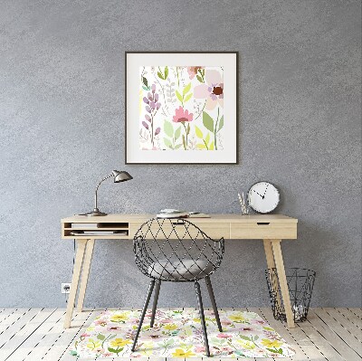 Tapis de chaise de bureau Fleurs colorées