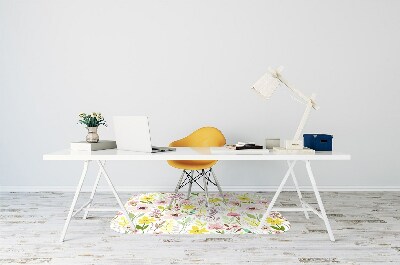 Tapis de chaise de bureau Fleurs colorées