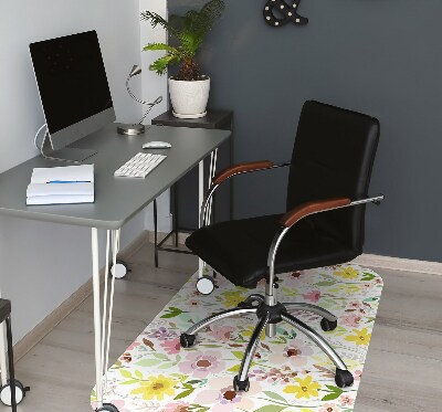 Tapis de chaise de bureau Fleurs colorées