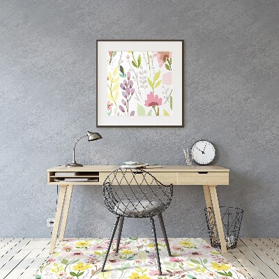 Tapis de chaise de bureau Fleurs colorées