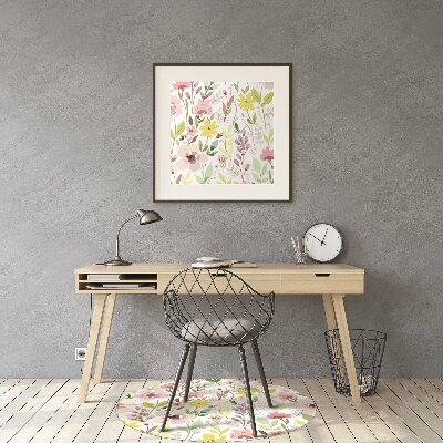 Tapis de chaise de bureau Fleurs colorées