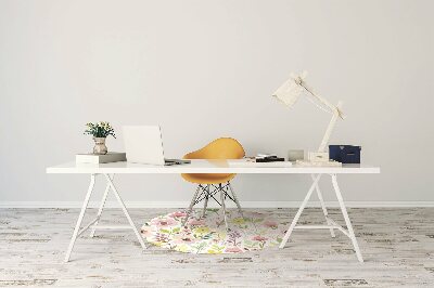 Tapis de chaise de bureau Fleurs colorées