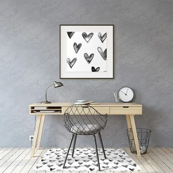 Tapis pour chaise de bureau Cœurs peints