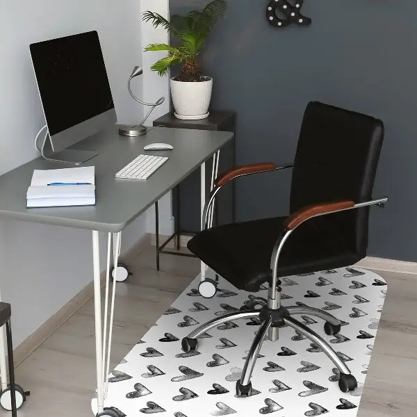 Tapis pour chaise de bureau Cœurs peints