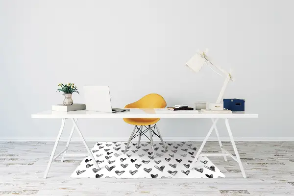 Tapis pour chaise de bureau Cœurs peints