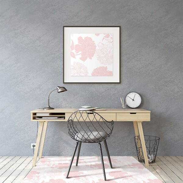Tapis bureau Fleurs roses