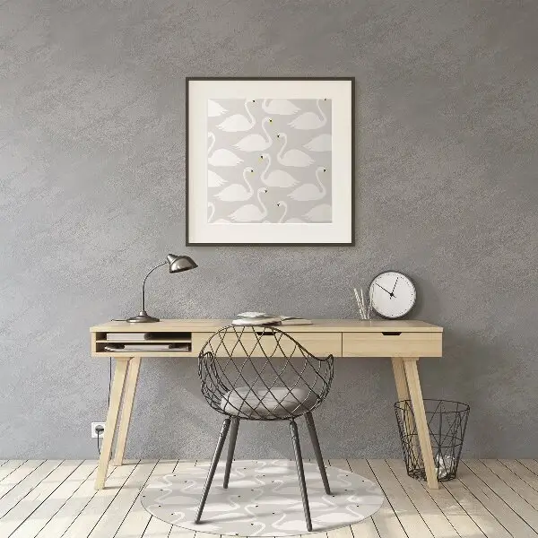 Tapis pour chaise de bureau Cygnes blanches