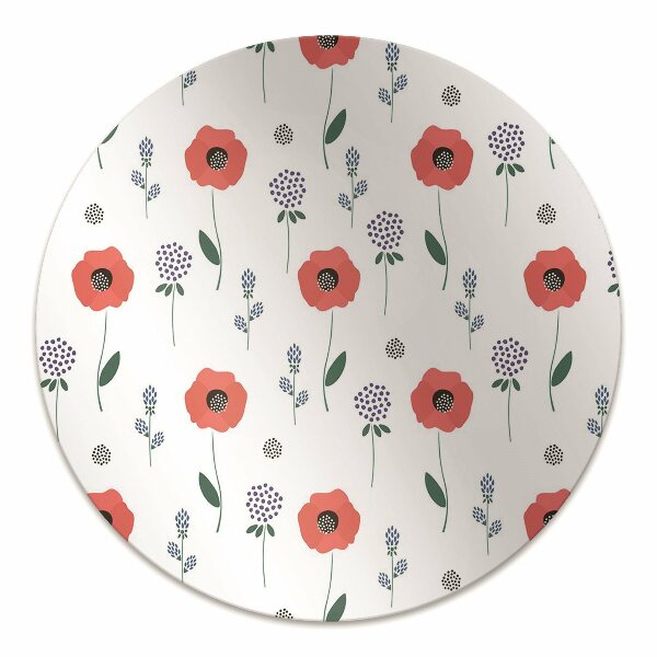 Tapis protection sol Champ de coquelicot rouge