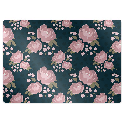 Tapis bureau Fleurs roses