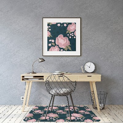 Tapis bureau Fleurs roses