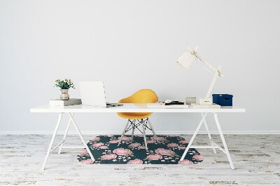 Tapis bureau Fleurs roses