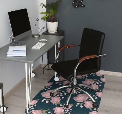 Tapis bureau Fleurs roses