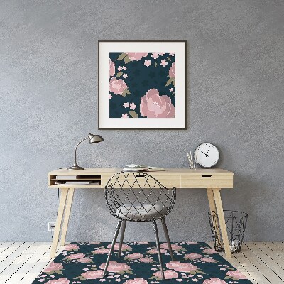 Tapis bureau Fleurs roses