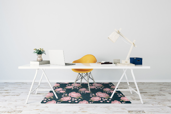 Tapis bureau Fleurs roses