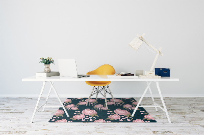 Tapis bureau Fleurs roses