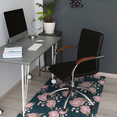 Tapis bureau Fleurs roses