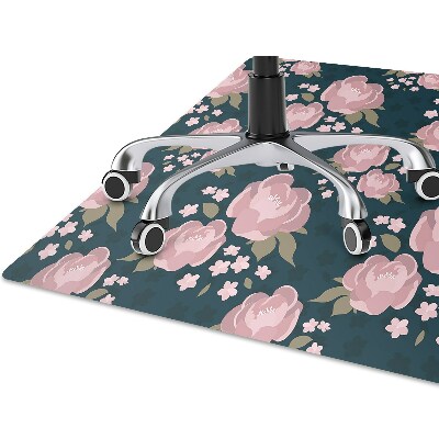 Tapis bureau Fleurs roses