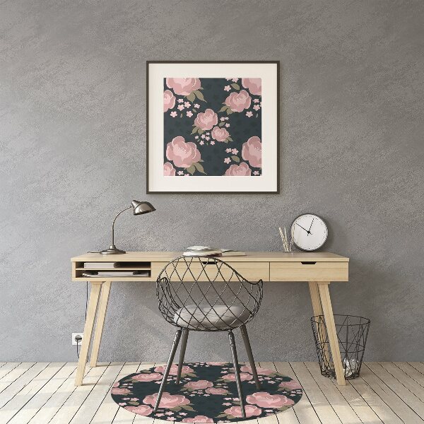 Tapis bureau Fleurs roses