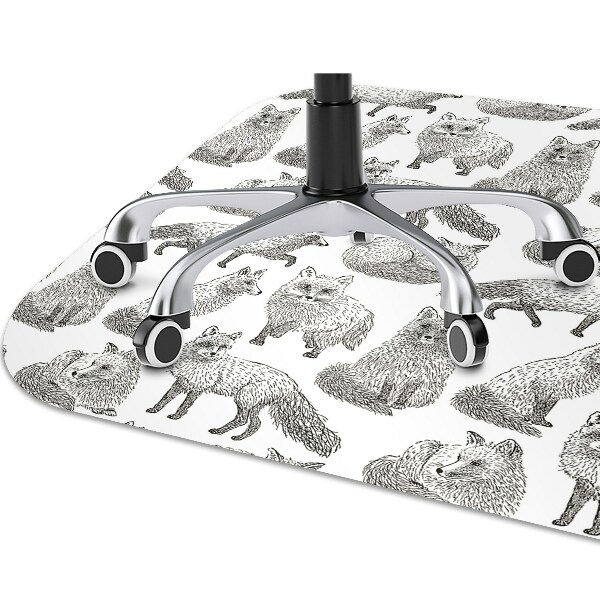 Tapis bureau Renards dessinés