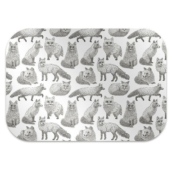 Tapis bureau Renards dessinés