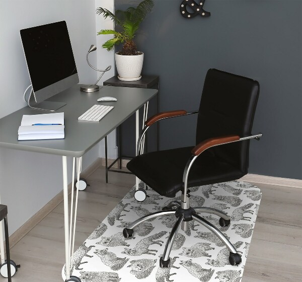 Tapis bureau Renards dessinés