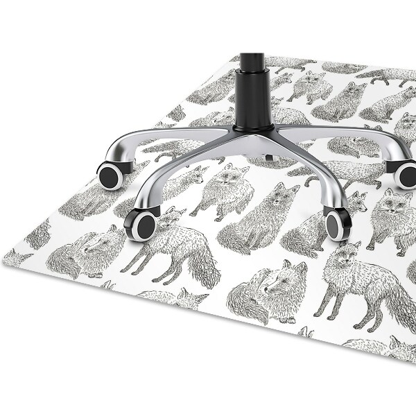 Tapis bureau Renards dessinés