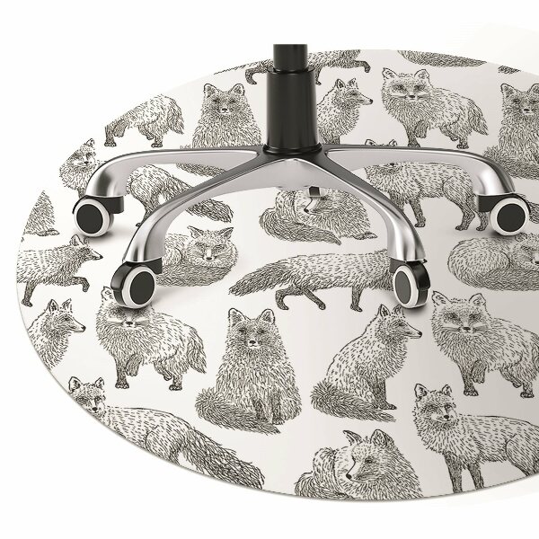 Tapis bureau Renards dessinés