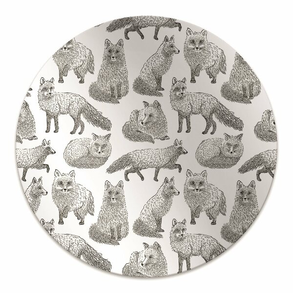 Tapis bureau Renards dessinés