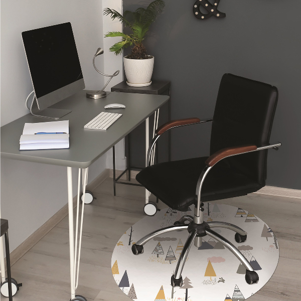 Tapis de chaise de bureau Arbres dessinés
