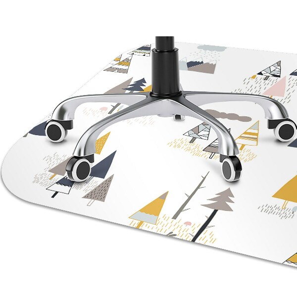 Tapis de chaise de bureau Arbres dessinés