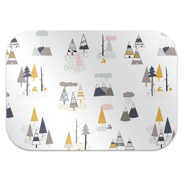 Tapis de chaise de bureau Arbres dessinés