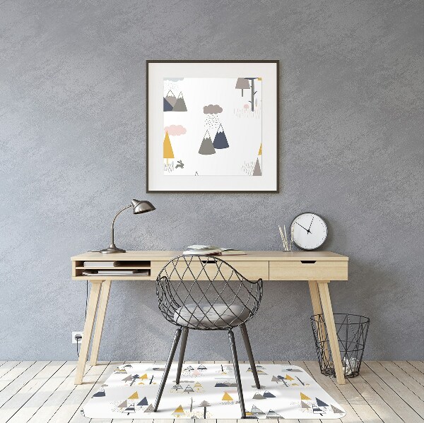 Tapis de chaise de bureau Arbres dessinés