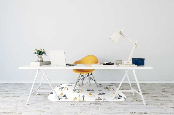 Tapis de chaise de bureau Arbres dessinés