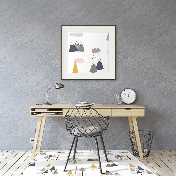 Tapis de chaise de bureau Arbres dessinés